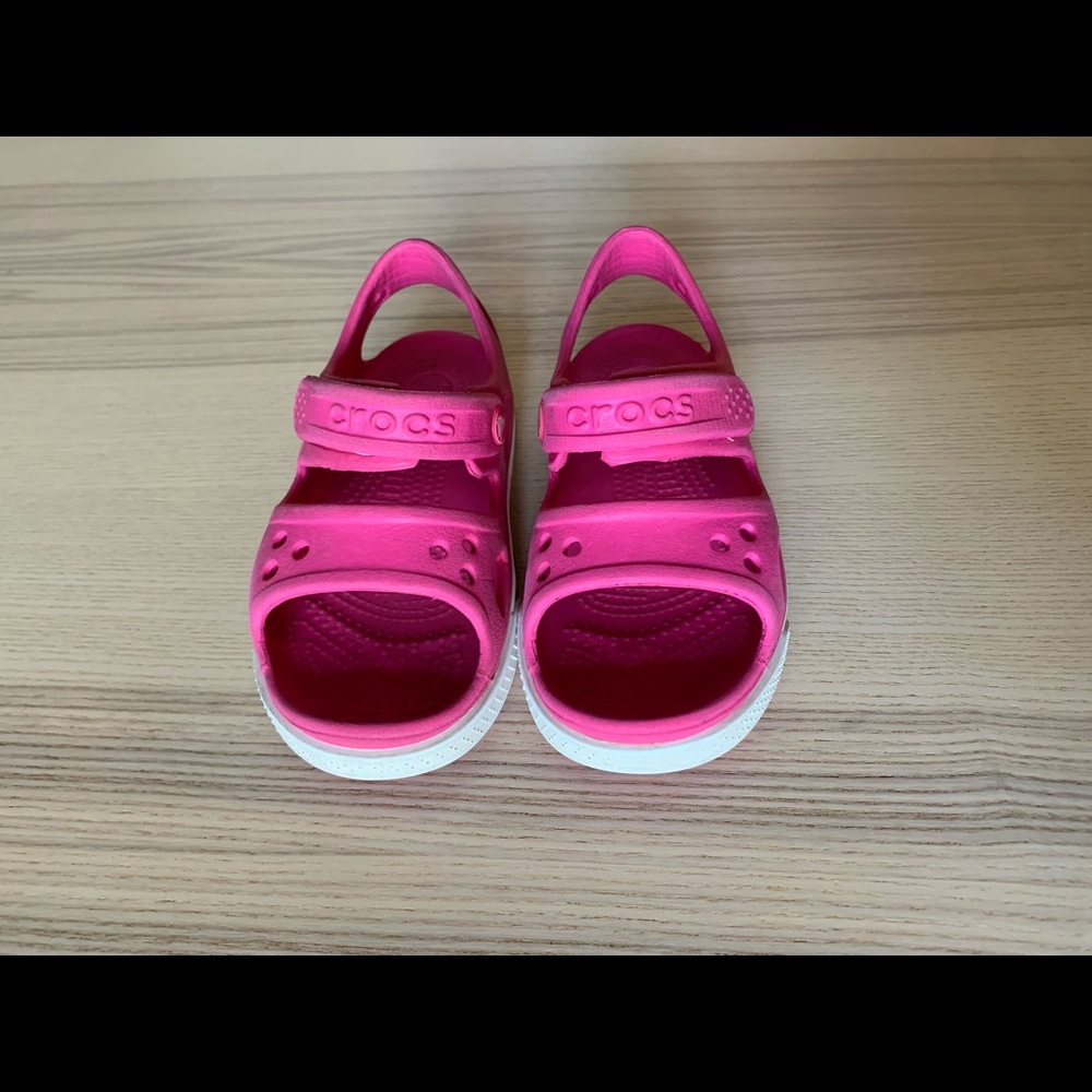 Pink CROCS sandals chil’s size 9